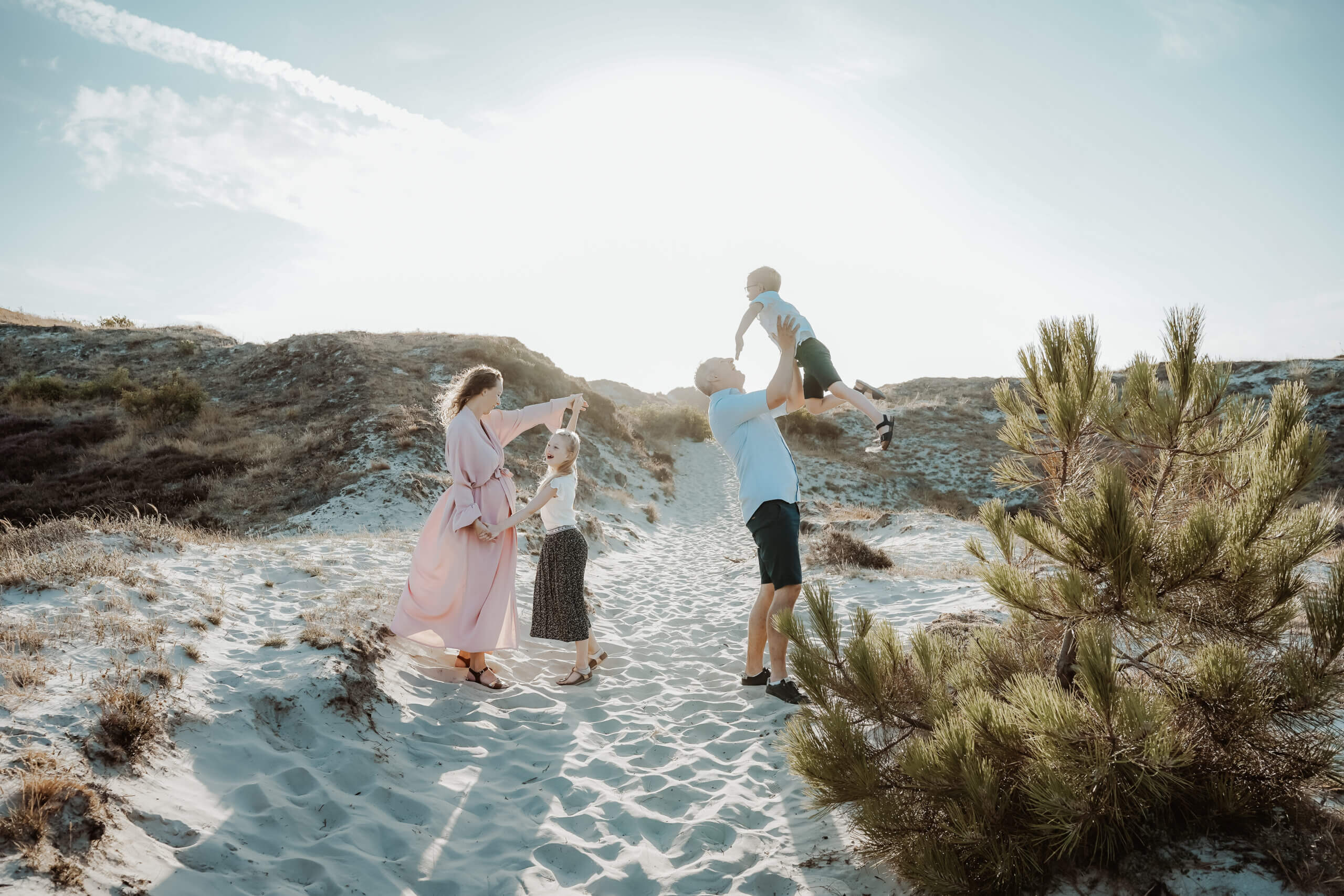 Foto's met het gezin.