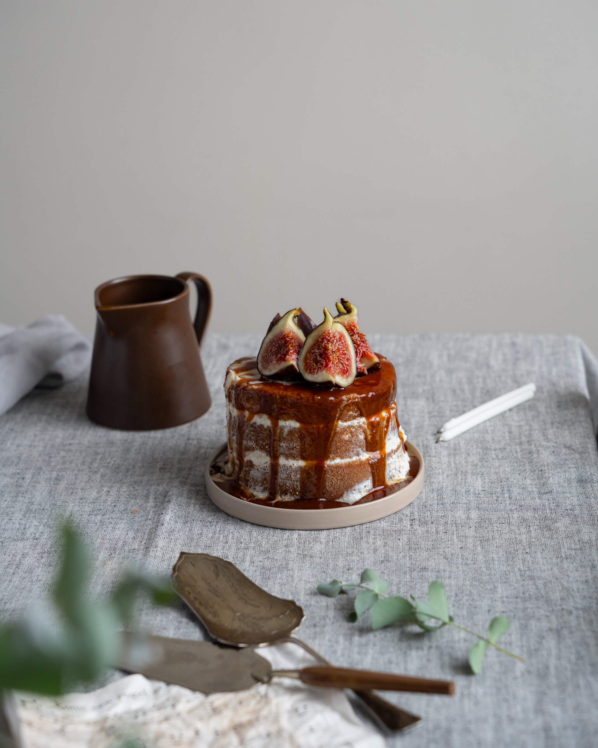 vijgen cake, food styling, patisserie, vanille cake