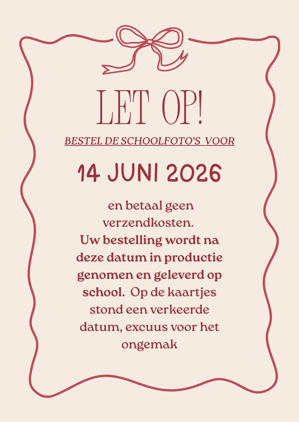melding schoolfoto's